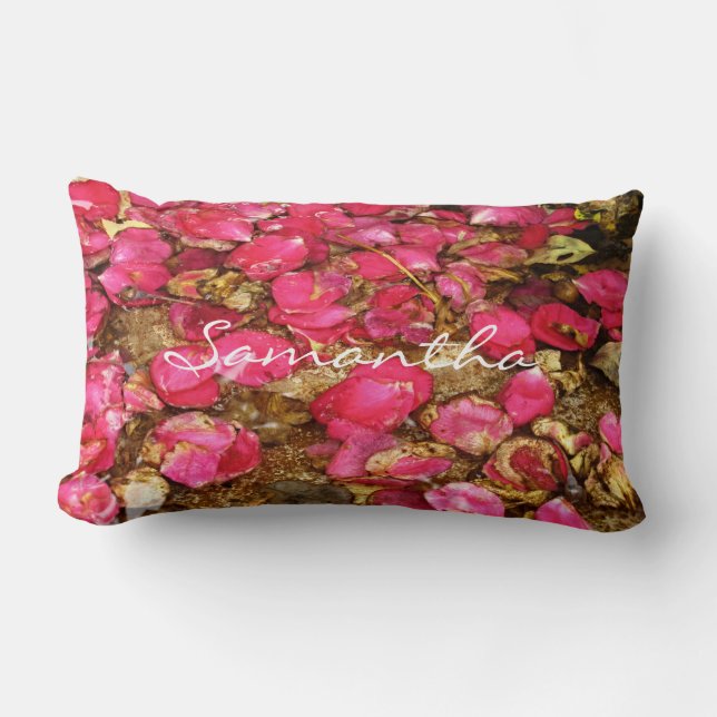 Fallen Rose Petals Lumbar Pillow (Front)