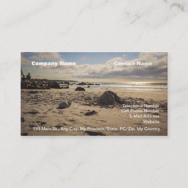 Fallen Sand Castle On The Beach Business Card (Front)