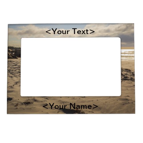 Fallen Sand Castle On The Beach Magnetic Picture Frame