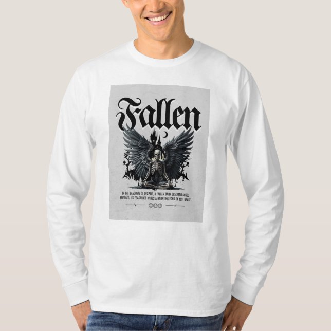 Fallen Skeleton Angel Gothic T-Shirt (Front)