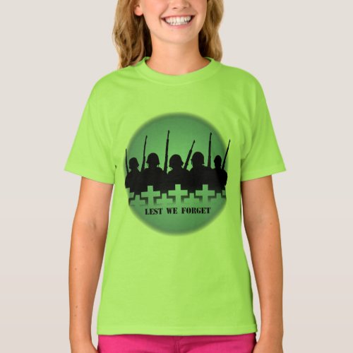 Fallen Soldiers Girls T_shirts Lest We Forget Tee