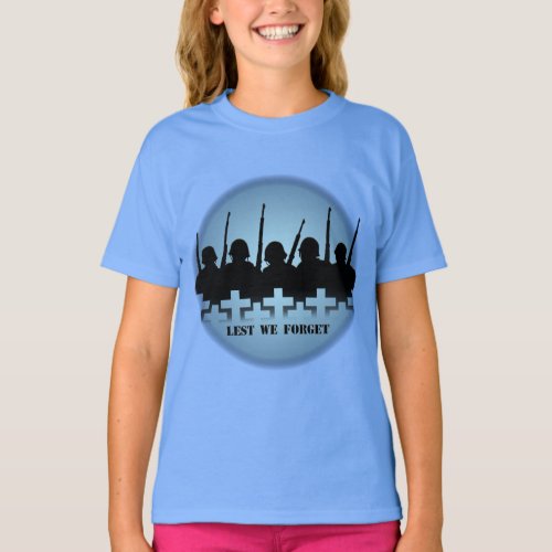 Fallen Soldiers Girls T_shirts Lest We Forget Tee