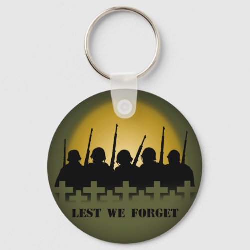 Fallen Soldiers Key Chain Lest We Forget War Hero