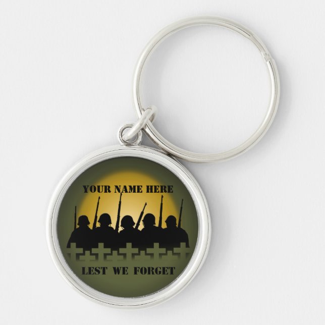 Fallen Soldiers Key Chain Lest We Forget War Hero (Front)