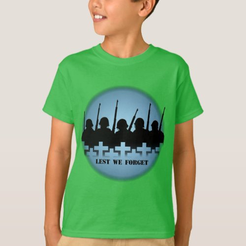 Fallen Soldiers Kids T_shirts Lest We Forget Tee