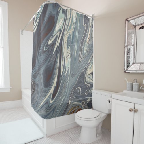 Fallen Waves Art  Best modern abstract painting Shower Curtain