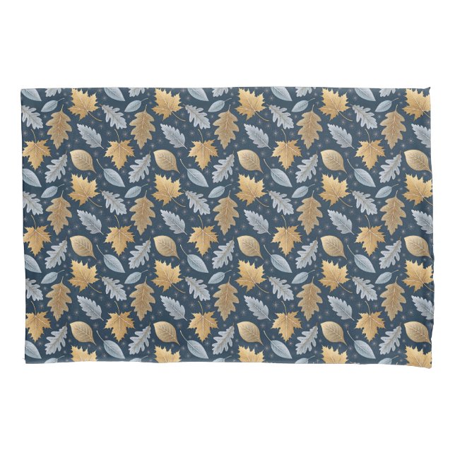 Fallen Winter Leaves dusted by Frost Pillow Case (Front)