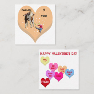 FALLIN' 4 YOU Valentine's Conversation Hearts Note Card