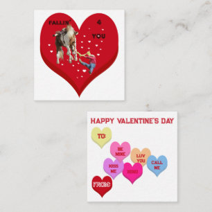 FALLIN' 4 YOU Valentine's Conversation Hearts Note Card