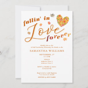 Fallin in Love Forever Rustic Autumn Bridal Shower Invitation