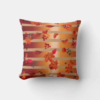 Falling Autumn Foliage Red Black Berries Striped