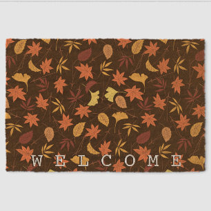 Falling Autumn Leaves Doormat - Welcome Fiber Doormat