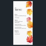 Falling Autumn Leaves Fall Wedding Dinner Menu<br><div class="desc">Falling autumn leaves set this wedding stationery suite apart from the rest. You may customize all of the text. Coordinating items available.</div>