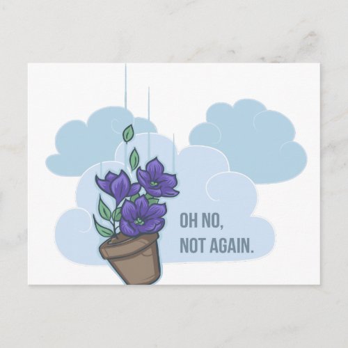 Falling Bowl of Petunias Postcard