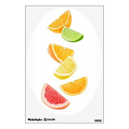 Falling citrus slices wall sticker