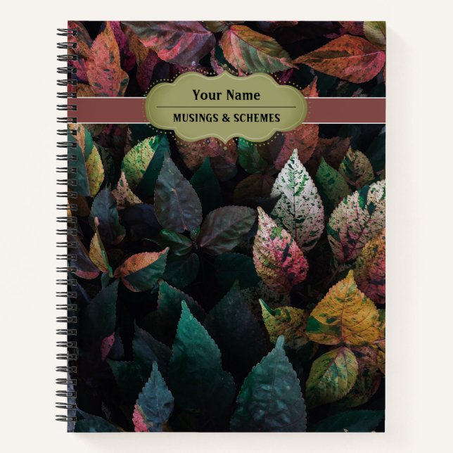 Falling Colorful Autumn Leaves Notebook (Front)