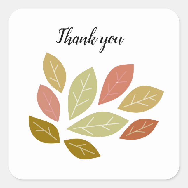 Falling Colorful Leaves Square Sticker (Front)