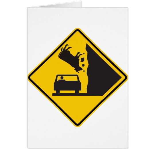 Falling Cow Zone Highway Sign Card