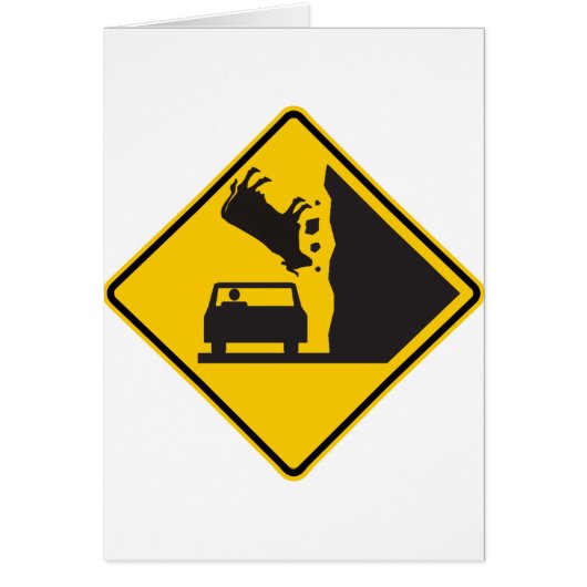 Falling Cow Zone Highway Sign Cards (Front)