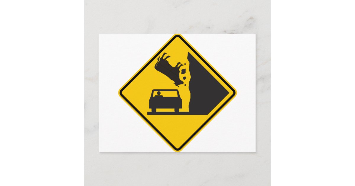 Falling Cow Zone Highway Sign Postcard | Zazzle