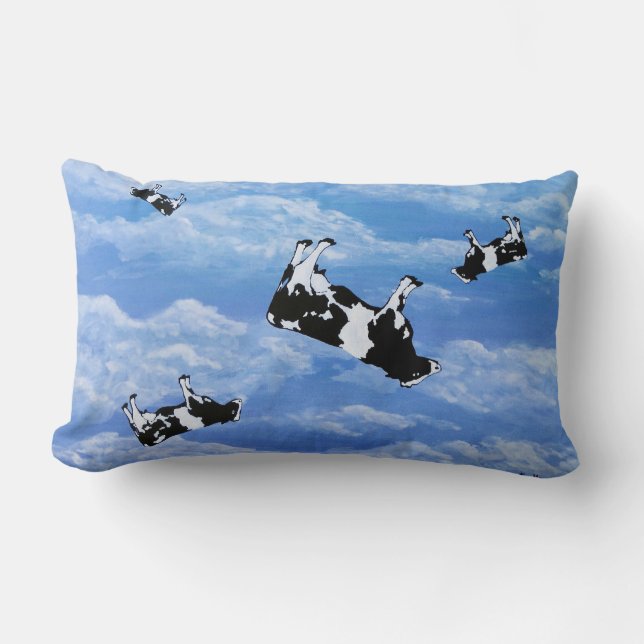 Falling Cows Lumbar Pillow (Front)