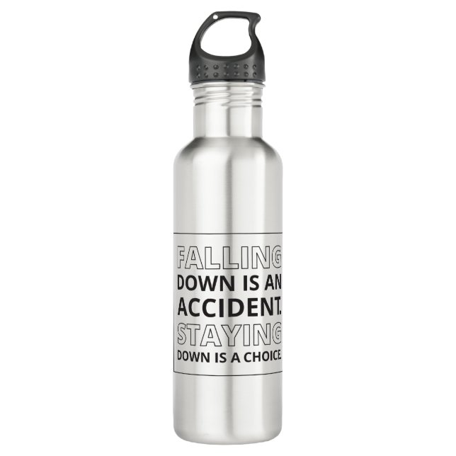 Falling Down Quote Athletic Quote Self Pride Quote Stainless Steel Water Bottle (Front)