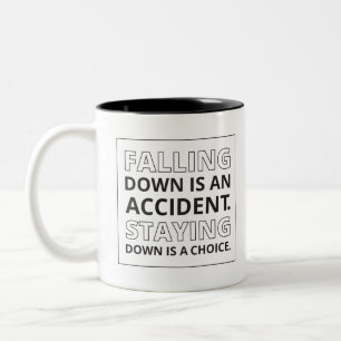Falling Down Quote Athletic Quote Self Pride Quote Two-Tone Coffee Mug