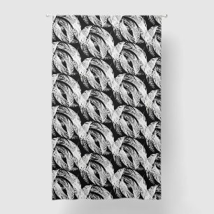 Falling Feathers In Black And White Blackout Curtains