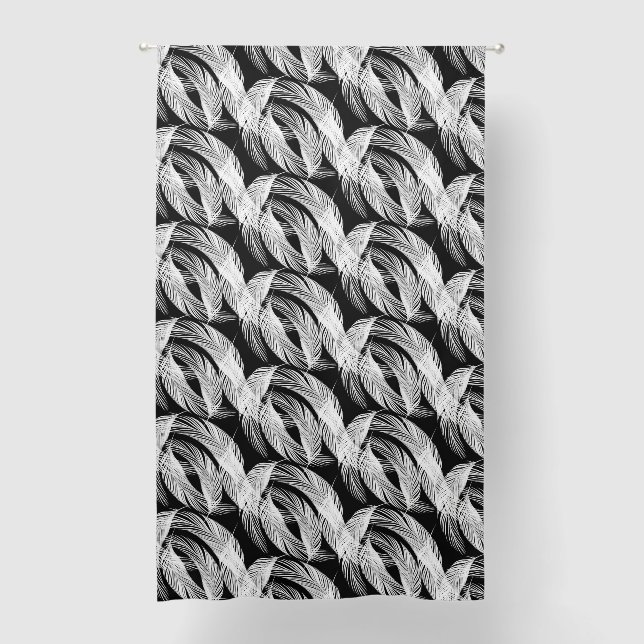 Falling Feathers In Black And White  Blackout Curtains (Front)