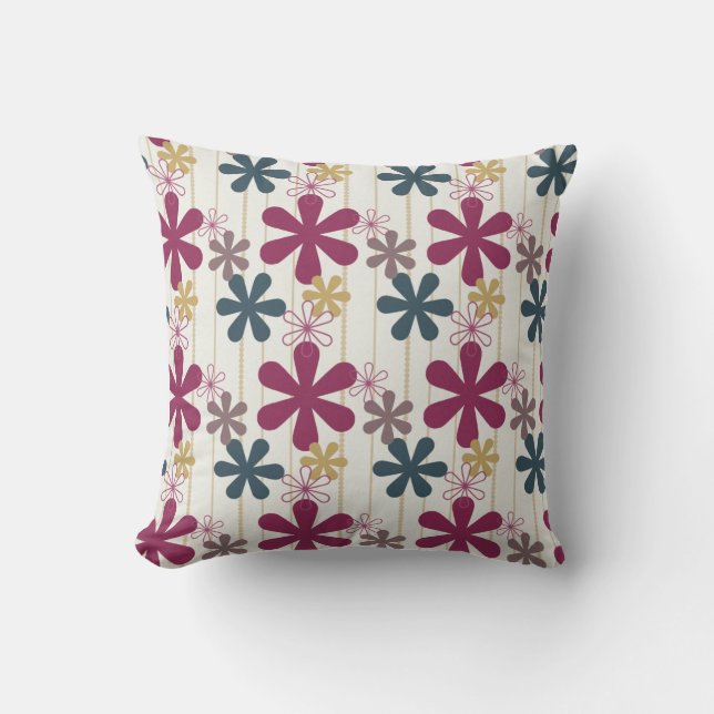 Falling Flowers American MOJO Pillow (Front)