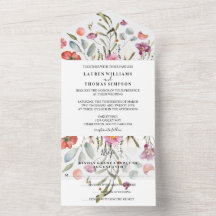 Falling Flowers Wedding Invitation