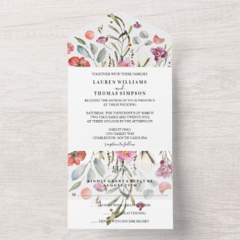 Falling Flowers Wedding Invitation by Vineyard at Zazzle