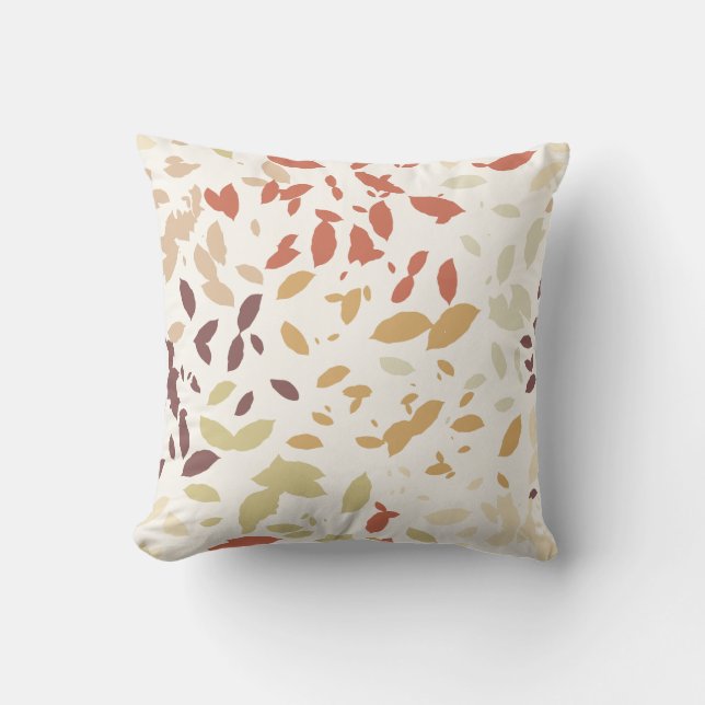 Falling Foliage Warm Neutral Throw Pillow (Front)