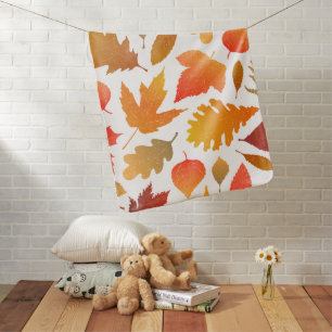 Falling for Autumn – Cozy Leaf Pattern Baby Blanket