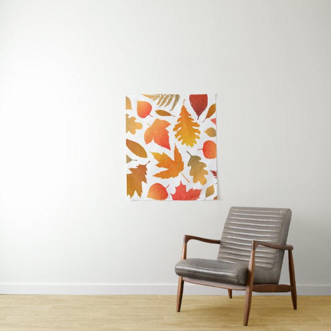 Falling for Autumn – Cozy Leaf Pattern Tapestry (In Situ)