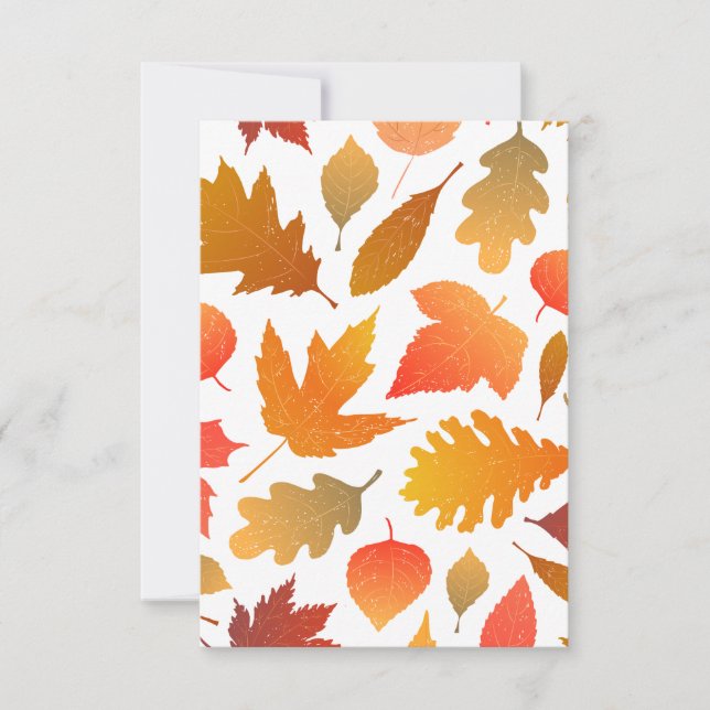 Falling for Autumn – Cozy Leaf Pattern Thank You Card (Front)