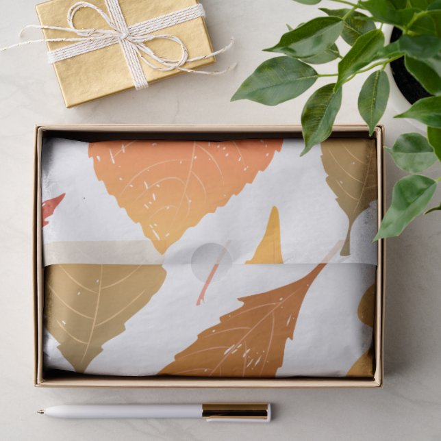Falling for Autumn – Cozy Leaf Pattern Tissue Paper (Gift)