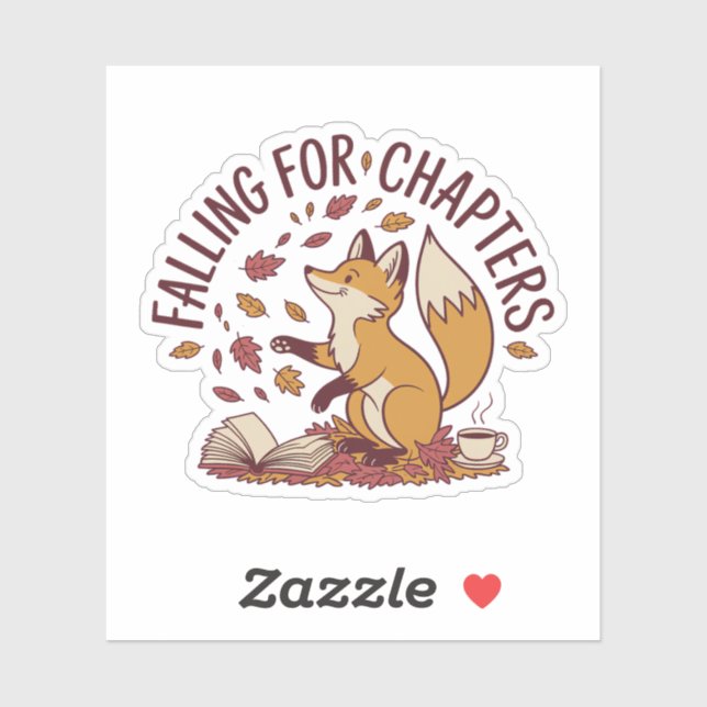 Falling for Chapters — Fox, Tea & Books Sticker (Sheet)