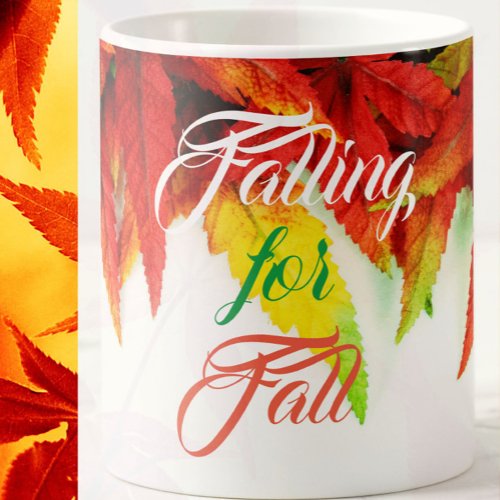 Falling for fall autumn maple leaves coffee mug