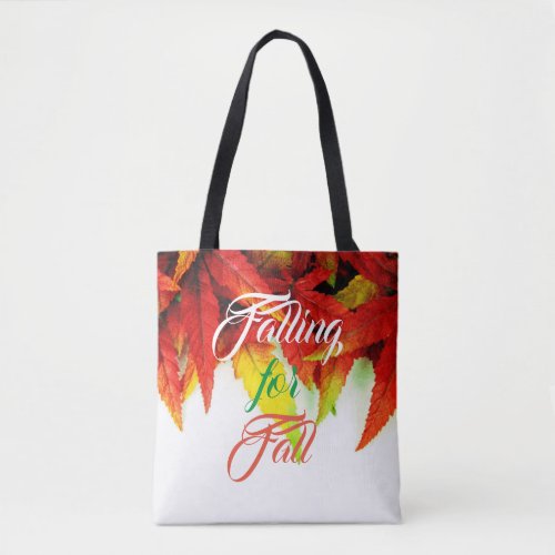 Falling for fall autumn maple leaves tote bag