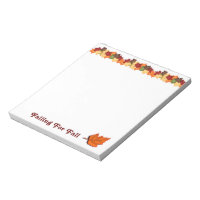 Leaf Foliage Hello Fall Pumpkin Floral Watercolor Notebook, Zazzle