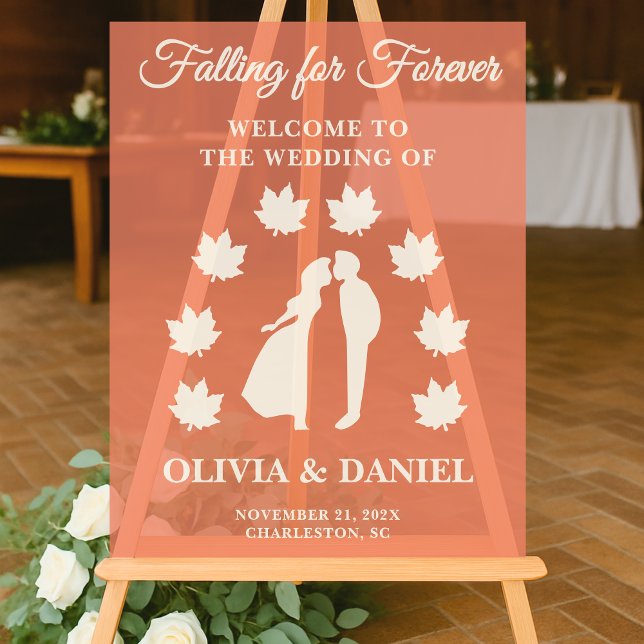  Falling for Forever | Rustic Wedding Welcome Acrylic Sign (Creator Uploaded)