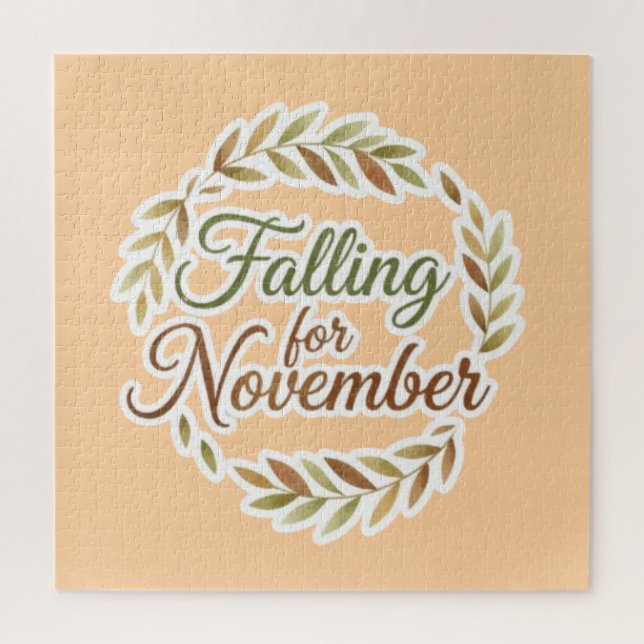 Falling for November - Fall Design Jigsaw Puzzle (Vertical)