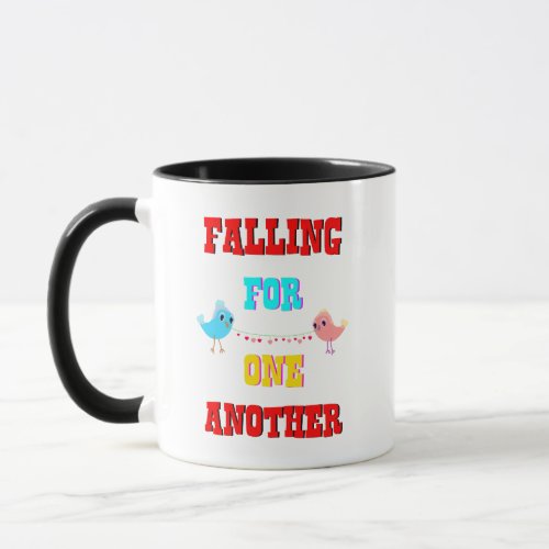 Falling For One Another Bird Couple Love Valentine Mug
