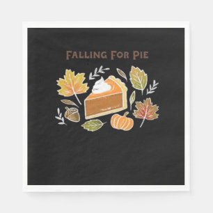 Falling for Pie – Cozy Autumn Pumpkin Pie Design C Napkins