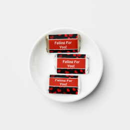 Falling For You! Modern Red Hearts Valentine Hershey's Miniatures