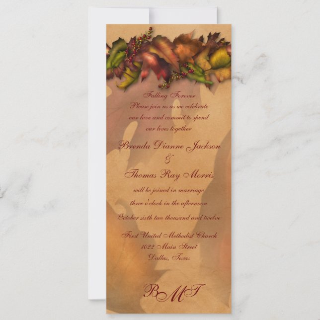 Falling Forever Wedding Collection Invitation (Front)