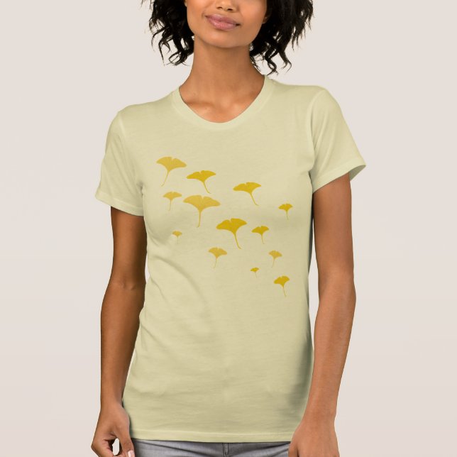 Falling Ginkgo Leaves T-Shirt (Front)