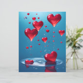 falling glossy hearts of Love  (Standing Front)