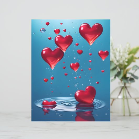 falling glossy hearts of Love  (Standing Front)